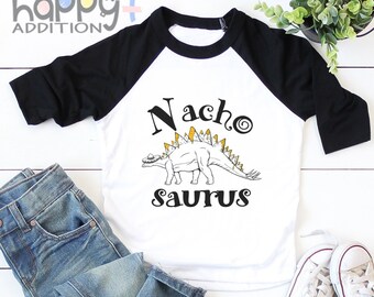 Nacho-saurus Toddler Shirt, Dinosaur Baby , Dinosaur T-Shirt, T-Rex, Raglan Shirt, Dino, Long Sleeve, Dinosaur Gift Boy, Nacho Baby, Onesie®