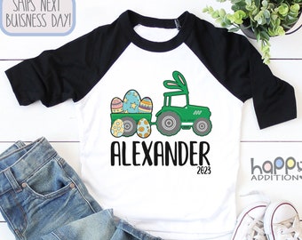 Personalized Easter Boys s - Boys Custom Name Shirt - Personalized Tractor Toddler Boy Shirt - Boys Easter Gift, Long Sleeve, Hunting
