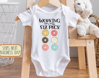 Working On My Six Pack Baby , Donut Lover, Donut , Donut Baby Shower, Donut Baby Clothes, Baby Boy Outfit, Funny Baby s, Onesie®