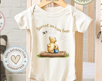 Vintage Storybook Sweet Pooh Bear Baby Bodysuit ONESIE®: Sweet as Can be
