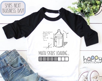 Math Skills Loading Toddler Shirt, Funny Baby s, Periodic Table, Math Baby Bodysuit, Nerdy Baby Gift, Raglan Toddler, Cute Math, Onesie®