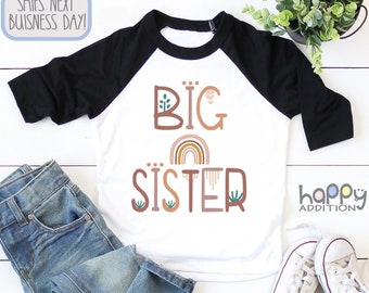 Big Sister Toddler T-shirt, Big Sister, Pregnancy Announcement, Toddler Shirt, Big Sibling, Biggest Sister, Raglan Baseball Shirt, Onesie®
