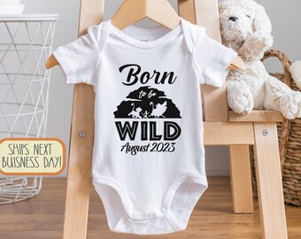 Born Wild Baby , Personalized Pregnancy Announcement, Announcement , Newborn Outfit, Unisex , Long Sleeve, Custom Reveal, Onesie®