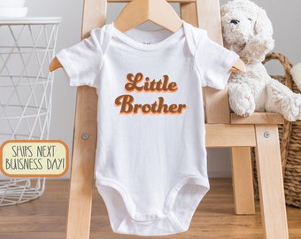 Retro Little Brother Baby , Pregnancy Announcement, Little Sibling, Little Brother, Little Bro Est 2022, Long Sleeve, Family Photo, Onesie®