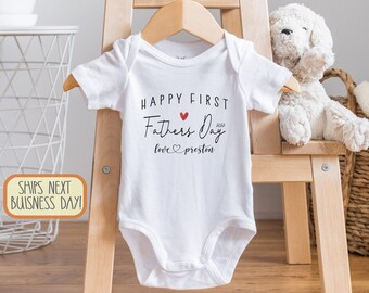 Personalized Happy Father's Day , Baby Bodysuit, Our First Father's Day, Minimalist , Unisex, Cute Father's Day Gift, Best Gift, Onesie®