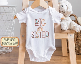 Cute Big Sister , Big Sister, Pregnancy Announcement, Personalized, Toddler Shirt, Big Sibling, Biggest Sister, Raglan, Onesie®