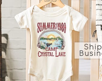 Summer Of 1980 Camp Crystal Baby Bodysuit, Slasher Movie Baby Onesie®