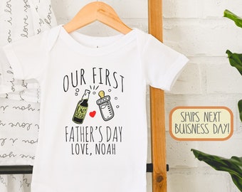 Personalized Funny Our First Father's Day , Father's Day , First Fathers Day Gift from Baby, Our First Father's Day, Onesie®