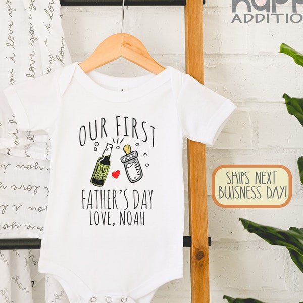 Personalized Funny Our First Father's Day , Father's Day , First Fathers Day Gift from Baby, Our First Father's Day, Onesie®