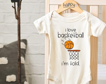 I Love Basketball I'm Told Baby Onesie®, Cute Basketball Outfit, Newborn Basketball Fan, Basketball Baby, Baby Shower Gift, Baby Boy
