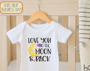 I Love You to the Moon and Back , Cute Baby s, Baby Bodysuit, Baby Shower Gift, Baby Boy , Baby Girl , Boho Baby, Onesie®