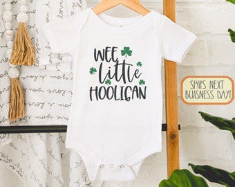 Wee Little Hooligan Baby , St. Patrick's Day Baby , Funny Irish Baby , Long Sleeve, Toddler Tee, Raglan Shirt, Onesie®