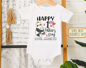 Personalized "Custom" Father's Day , Custom Gift for Dad, Happy Father's Day, Pregnancy Announcement, Panda Baby Bodysuit,, Onesie®