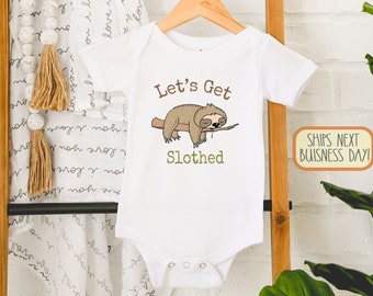 Funny Sloth Baby , Let's Get Slothed, Cute Baby , Funny Baby s, Baby Boy Gift, Breastfeeding, Unisex, Milk, Onesie®