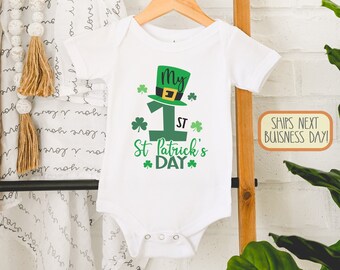 My First St Patricks Day , St. Patrick Day Outfit, Baby's 1st St. Patrick Day , Cute St Patricks Day Baby Boy Bodysuit, Onesie®