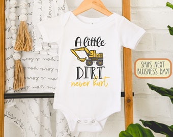 A Little Dirt Never Hurt Baby , Baby Boy Outfit, Cute Nephew Gift, Baby Shower Gift, Baby Boy Clothes, Toddler, Outdoor, Raglan, Onesie®