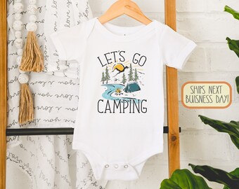 Let's Go Camping , Camping Toddler Shirt, Adventure Baby s, Travel Buddy, Camping , Camper ,  Long Sleeve, Baby, Onesie®