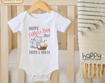 Personalized Happy Father's Day  for Girls, Cute Father's Day, Baby Girl Outfit, Custom girl, Father's Toddler Shirt, Cat Lover, Daddy