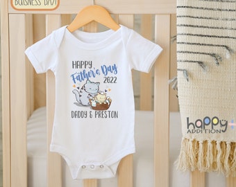 Personalized Happy Father's Day  for Baby Boy, Cute Father's Day, Baby Boy Outfit, Custom Boy , Father's Toddler T-Shirt, Cat Lover, Onesie®