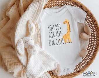You Bet Giraffe I'm Cute Baby , Funny Animal , Giraffe Baby Clothes, Cute Baby s, Giraffe Bodysuit,, Onesie®