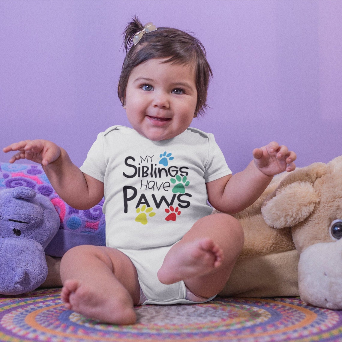 My Siblings Have Paws Onesie® Dog Baby Bodysuit Dog Baby Etsy
