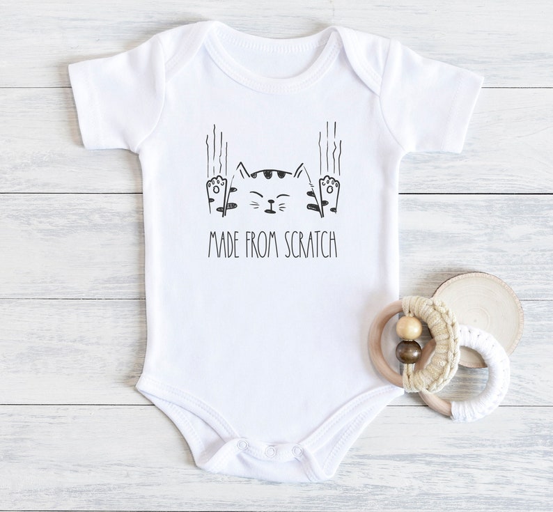 Made From Scratch Baby Onesie® Cat Onesie Newborn Infant Etsy