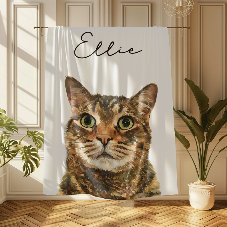 Custom Pet Portrait Throw Blanket - Thumbnail 2