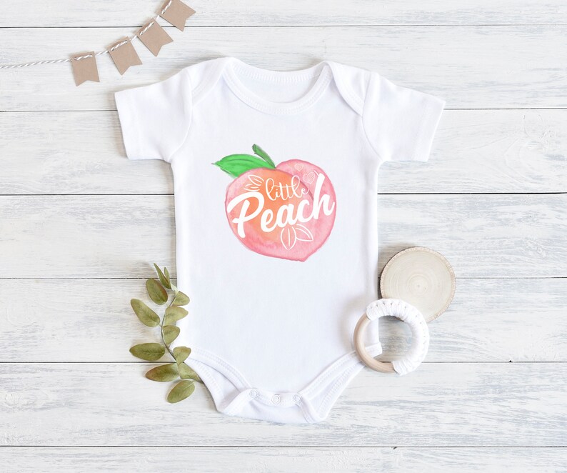Peach Baby Onesie® Cute Little Peach Baby Bodysuit Baby Girl Etsy