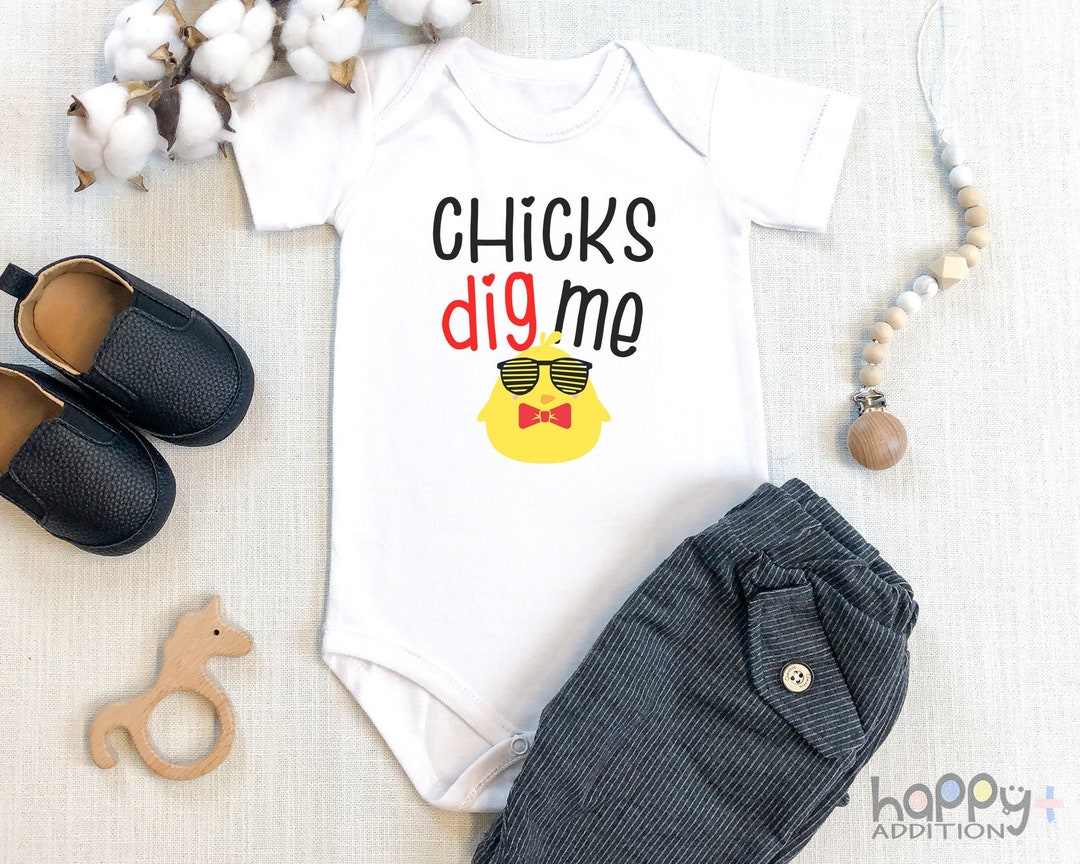 Chicks Dig Me Funny s, Cute Toddler Shirt, Cute Baby s, Easter , Gift