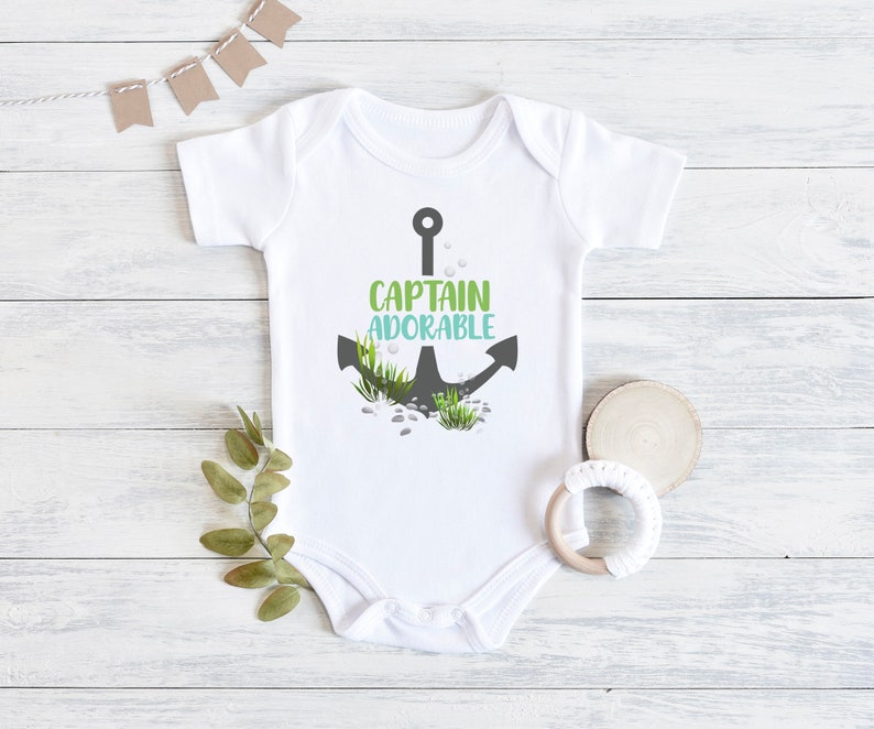 Captain Adorable Onesie Nautical Baby Boy Onesie Sailboat Etsy