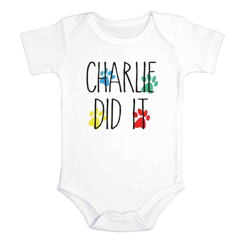 Personalized Dog Name Baby Onesie® Funny Baby Onesies Custom Etsy