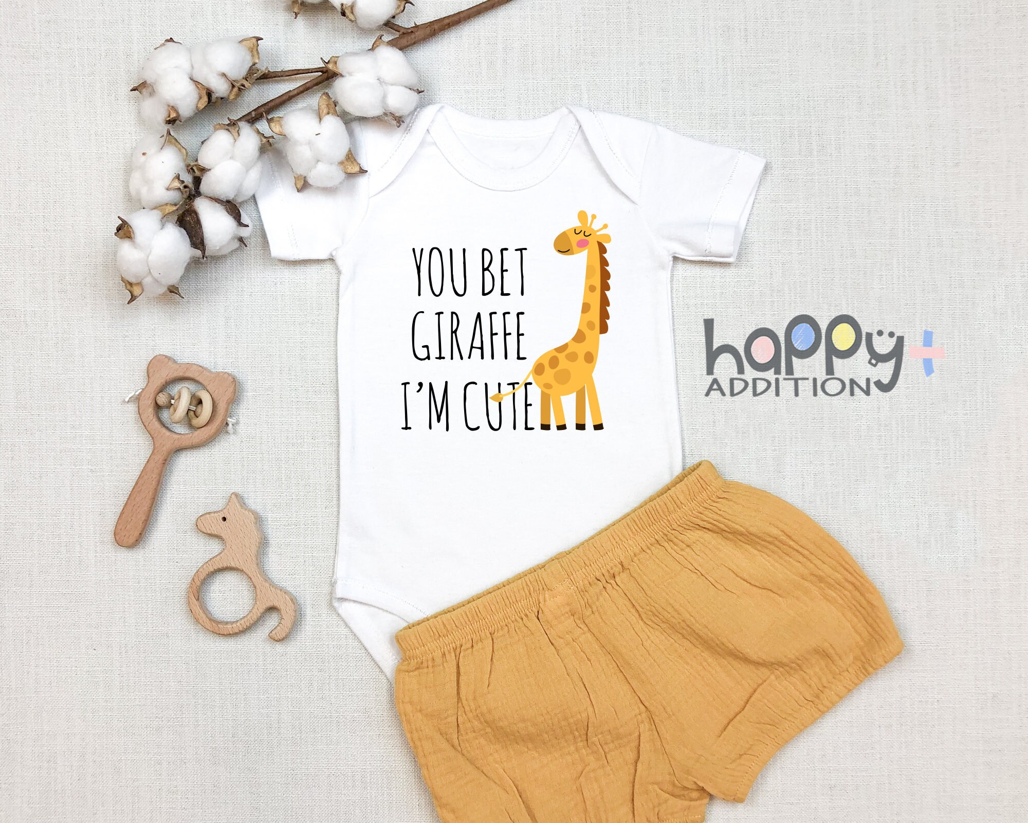 You Bet Giraffe I'm Cute Onesie®, Cute Baby Bodysuit, Giraffe Bab…