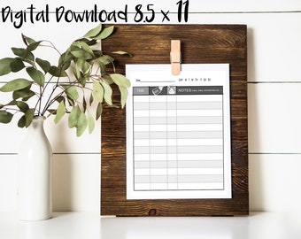 Printable Nanny Log, Daily infant care routine Sheet , Baby Log Caregiver, Printable Template,  DIY - Daily baby log, Digital Download