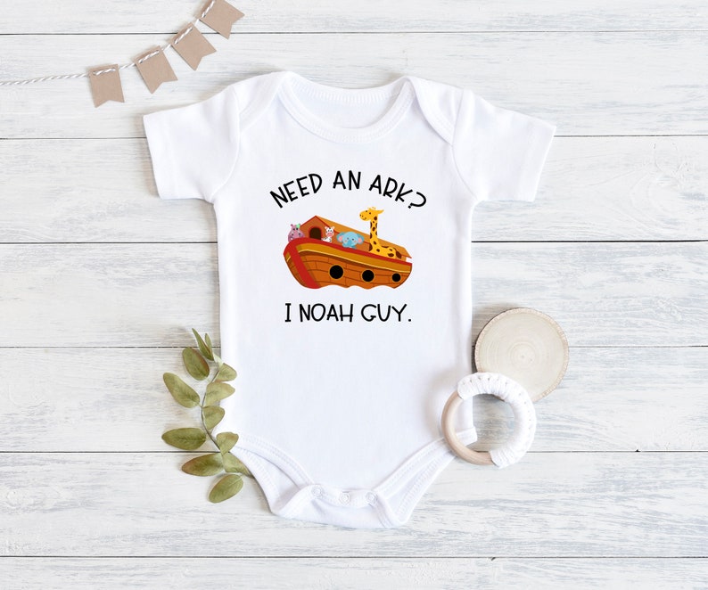 Funny Baby , Need An Ark I Noah Guy, Christian Baby Shower Gift, First, Baby Boy Outfit, Christian s, Bible, Catholic, Animal, Onesie® image 8