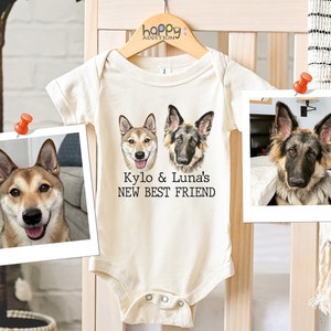 New Best Friend Onesie®, Protected By Dog Onesie®, Personalized Dog Name Onesie®, Dog Name Onesie®, Baby Shower Gift, Newborn Baby Gift