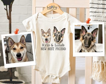 New Best Friend Onesie®, Protected By Dog Onesie®, Personalized Dog Name Onesie®, Dog Name Onesie®, Baby Shower Gift, Newborn Baby Gift