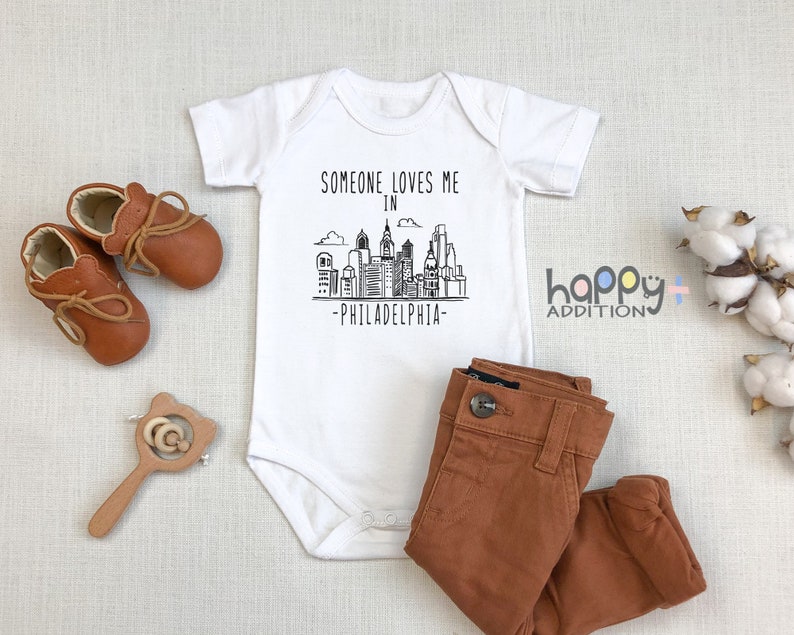 Someone Loves Me in Philadelphia Onesie Baby Shower Gift Etsy