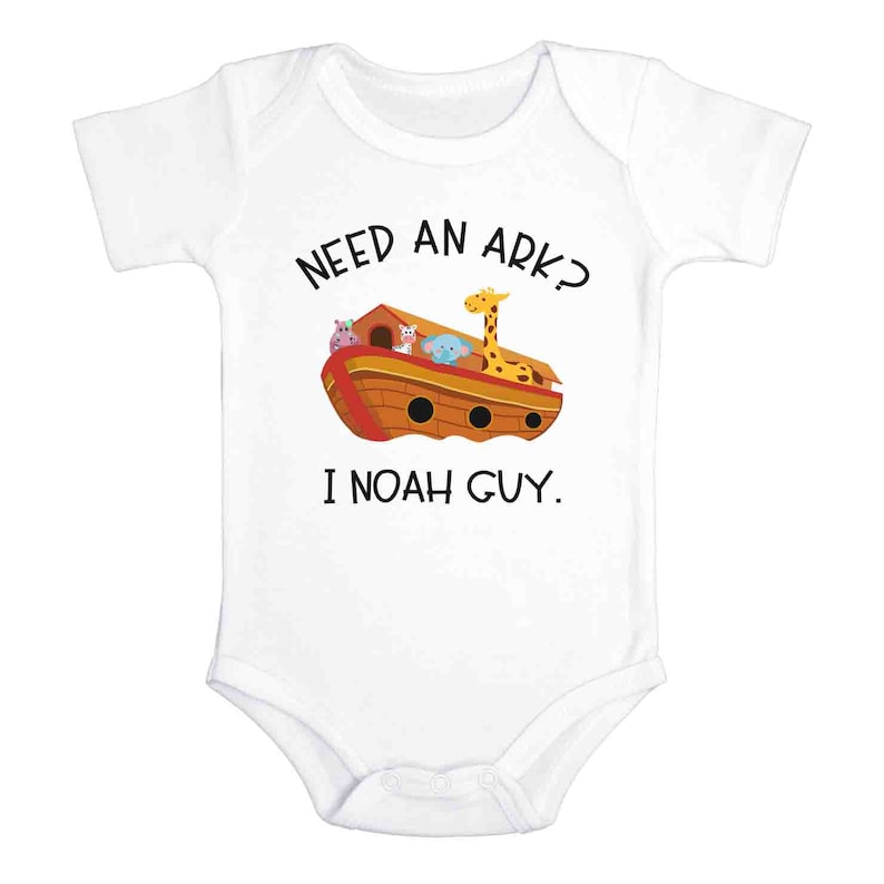 Funny Baby , Need An Ark I Noah Guy, Christian Baby Shower Gift, First, Baby Boy Outfit, Christian s, Bible, Catholic, Animal, Onesie® image 7