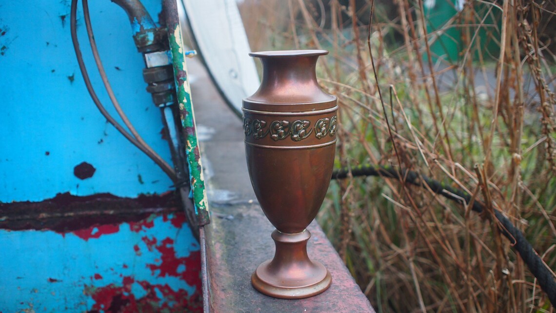 Vintage Copper Metal Colour Vase Ornament Etsy