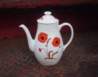 Elegant Vintage Avon Orange Poppy Teapot