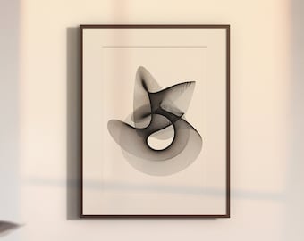 Pen Plotter Tuschezeichnung | Feine Linie Abstraktes Geometrisches Kunstwerk | Einzigartige schwarze Tuschezeichnung | A3 | Limitierte Auflage | Orbit 18 - Kein Druck
