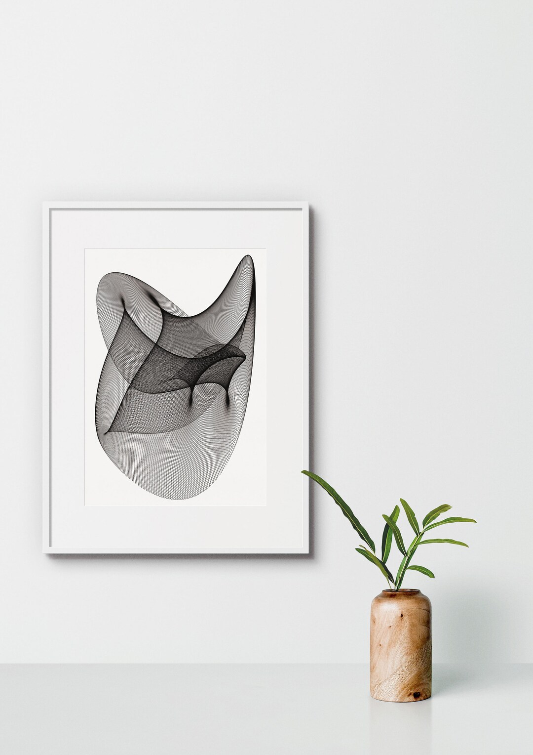Pen Plotter Ink Drawing | Fine Line Abstract Geometric Artwork | Unique ...
