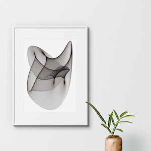 Pen Plotter Ink Drawing | Fine Line Abstract Geometric Artwork | Unique Black Ink Drawing | A3 | Limited Edition | Orbit 12 - Not a Print