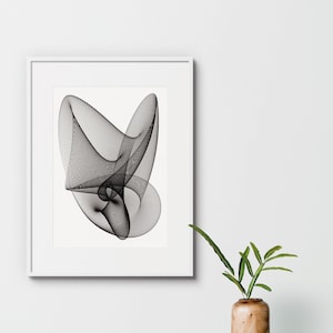 Pen Plotter Ink Drawing | Fine Line Abstract Geometric Artwork | Unique Black Ink Drawing | A3 | Limited Edition | Orbit 16 - Not a Print