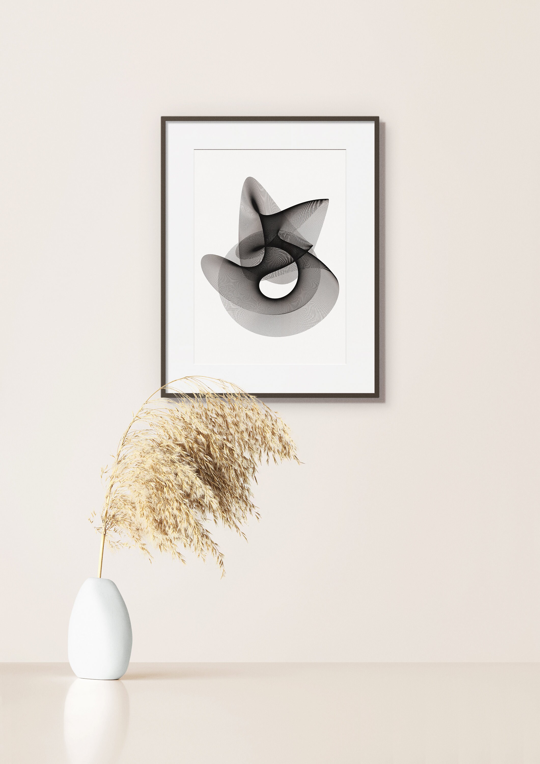 Pen Plotter Ink Drawing | Fine Line Abstract Geometric Artwork | Unique ...