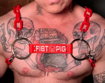 FIST PIG chain bulldog chest harness