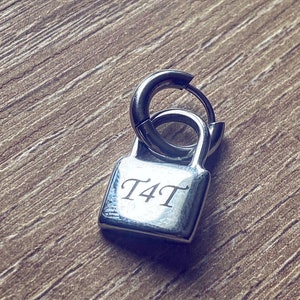 T4T padlock earring, stainless steel. Ltd numbers available!