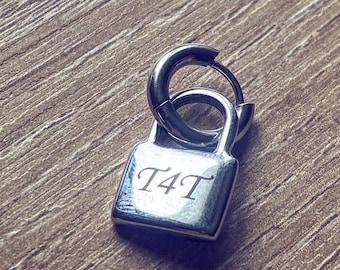 T4T padlock earring, stainless steel. Ltd numbers available!