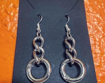 Drop Chain O Ring Earrings