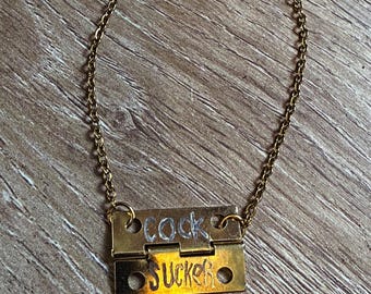 Cocksucker brass ID chain. Very small and subtle. 50cm.